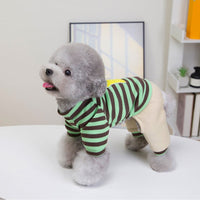 HKM-7792829 Cozy Striped Knit Four-Leg Jumpsuit for Small and Medium Dogs