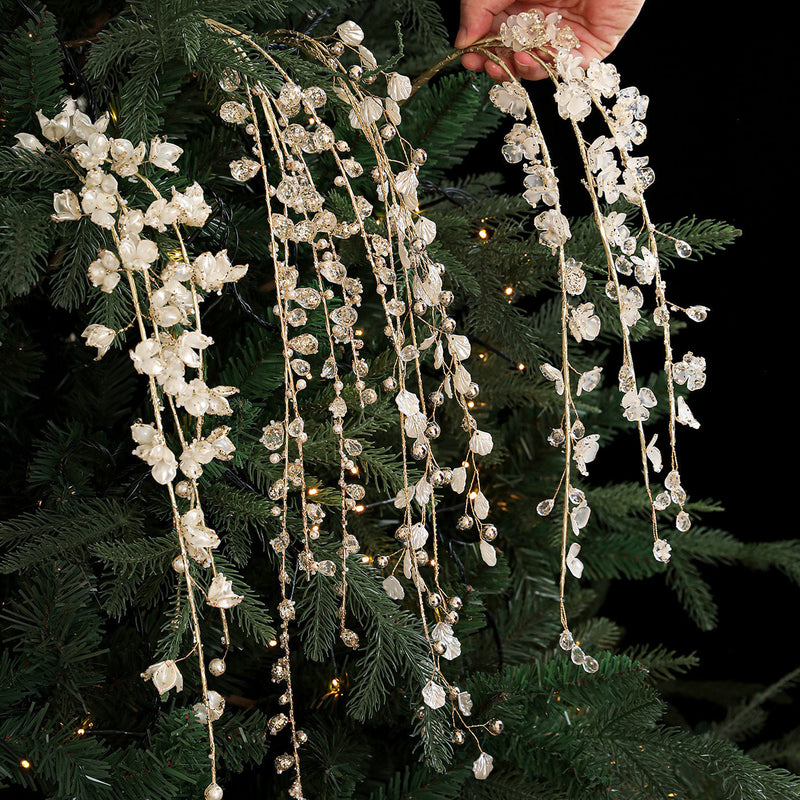 HKM-779283 Acrylic White Crystal Twig Branch Christmas Decoration - Multiple Styles Available