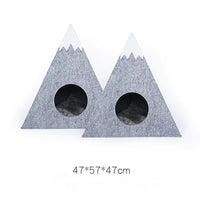 HKM-7793085 Snow Mountain Style Semi-Enclosed Felt Pet Kennel - Light Grey 47x57x47cm