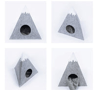 HKM-7793085 Snow Mountain Style Semi-Enclosed Felt Pet Kennel - Light Grey 47x57x47cm