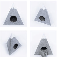 HKM-7793085 Snow Mountain Style Semi-Enclosed Felt Pet Kennel - Light Grey 47x57x47cm