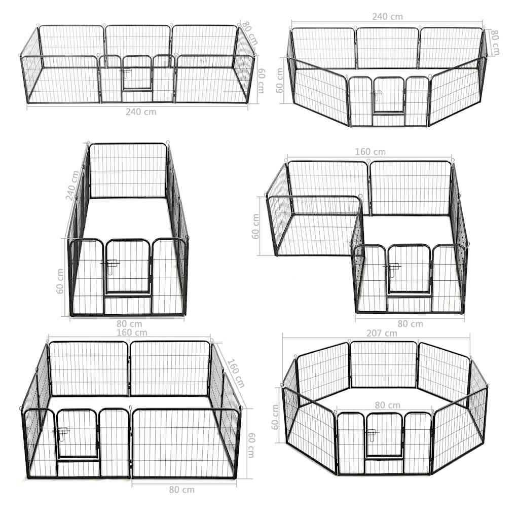HKM-7793341 Portable 8-Panel Dog Playpen with Safety Lock and Ground Stakes