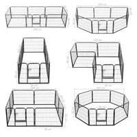 HKM-7793341 Portable 8-Panel Dog Playpen with Safety Lock and Ground Stakes