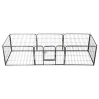 HKM-7793341 Portable 8-Panel Dog Playpen with Safety Lock and Ground Stakes