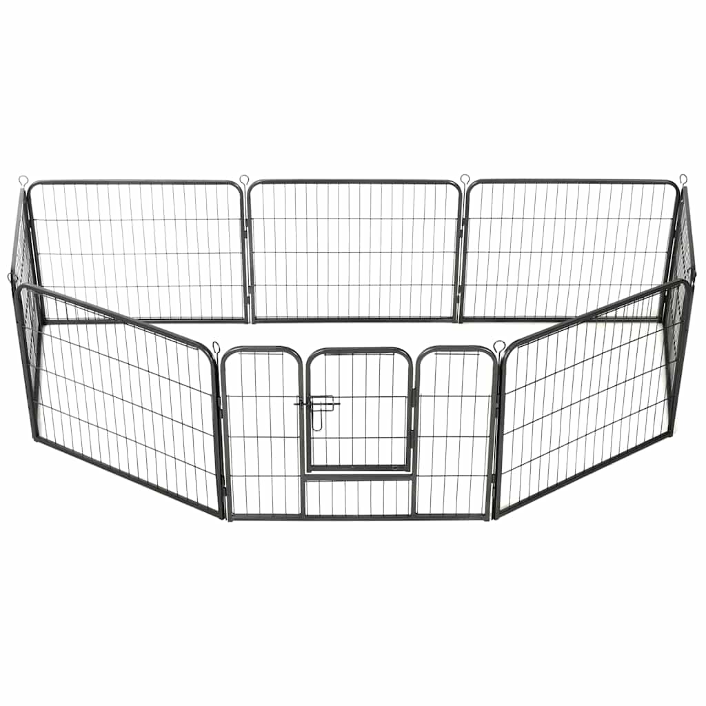 HKM-7793341 Portable 8-Panel Dog Playpen with Safety Lock and Ground Stakes