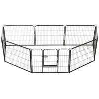 HKM-7793341 Portable 8-Panel Dog Playpen with Safety Lock and Ground Stakes