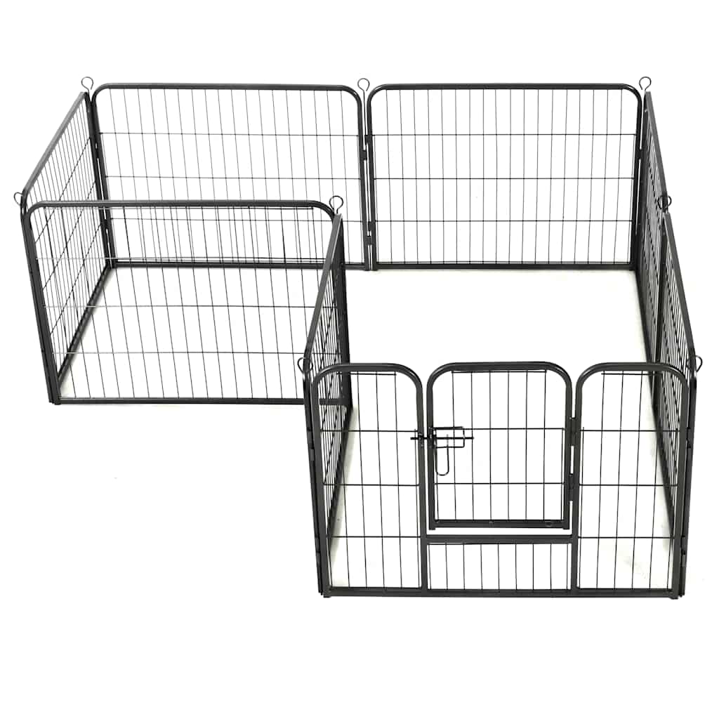 HKM-7793341 Portable 8-Panel Dog Playpen with Safety Lock and Ground Stakes