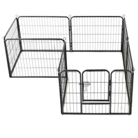HKM-7793341 Portable 8-Panel Dog Playpen with Safety Lock and Ground Stakes