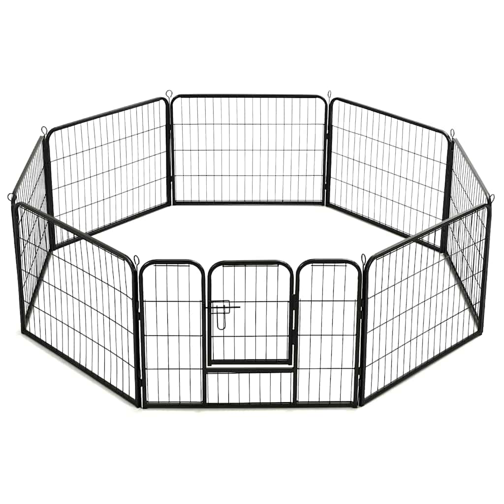 HKM-7793341 Portable 8-Panel Dog Playpen with Safety Lock and Ground Stakes