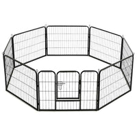 HKM-7793341 Portable 8-Panel Dog Playpen with Safety Lock and Ground Stakes