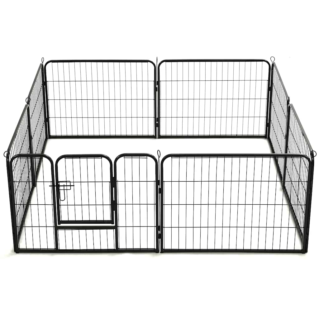 HKM-7793341 Portable 8-Panel Dog Playpen with Safety Lock and Ground Stakes