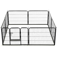 HKM-7793341 Portable 8-Panel Dog Playpen with Safety Lock and Ground Stakes