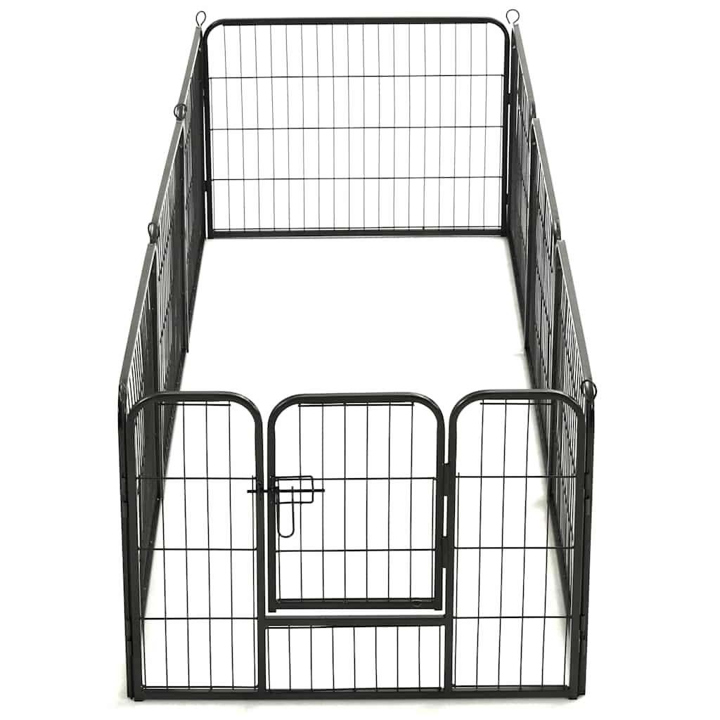 HKM-7793341 Portable 8-Panel Dog Playpen with Safety Lock and Ground Stakes