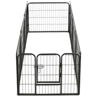 HKM-7793341 Portable 8-Panel Dog Playpen with Safety Lock and Ground Stakes