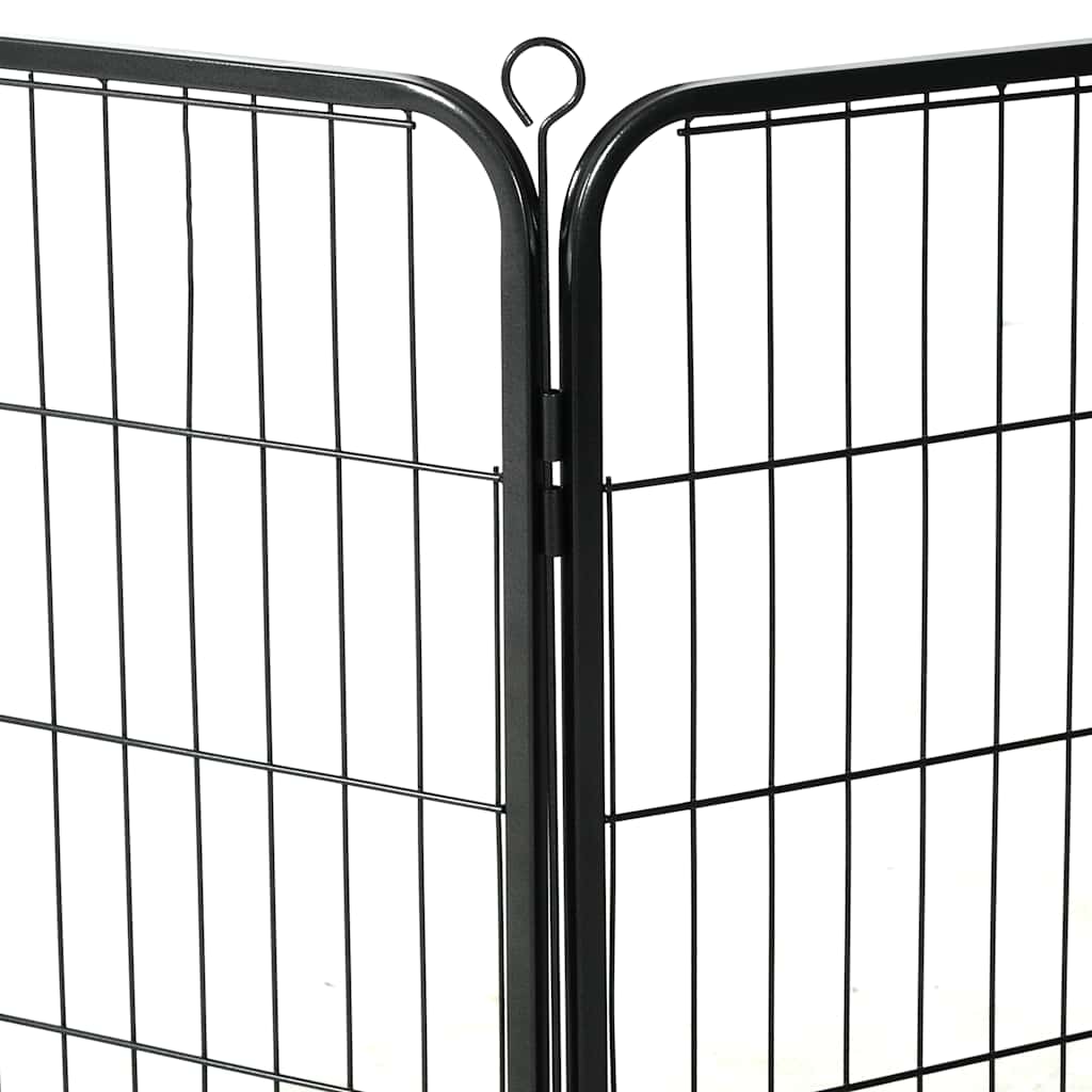 HKM-7793341 Portable 8-Panel Dog Playpen with Safety Lock and Ground Stakes