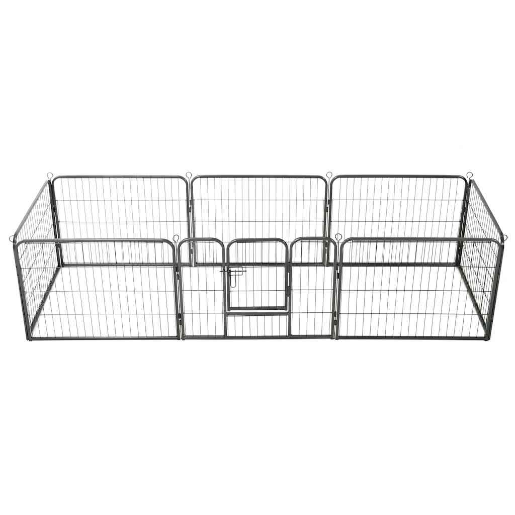 HKM-7793341 Portable 8-Panel Dog Playpen with Safety Lock and Ground Stakes