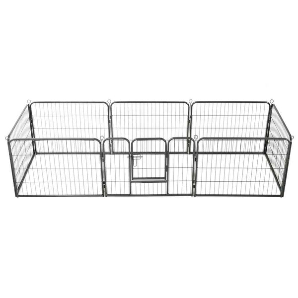 HKM-7793341 Portable 8-Panel Dog Playpen with Safety Lock and Ground Stakes