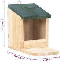 HKM-7795645 Wooden Squirrel Feeders Set of 4, Fir Wood with Hinged Roof and PVC Panel