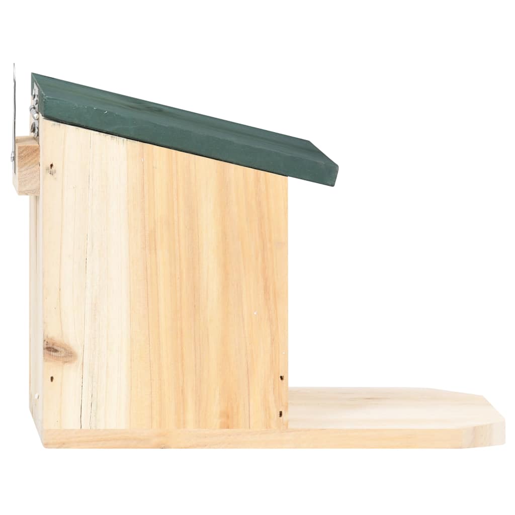 HKM-7795645 Wooden Squirrel Feeders Set of 4, Fir Wood with Hinged Roof and PVC Panel