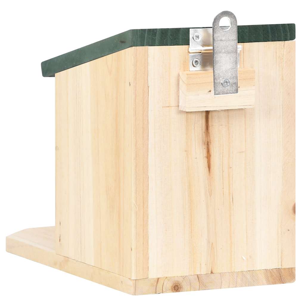HKM-7795645 Wooden Squirrel Feeders Set of 4, Fir Wood with Hinged Roof and PVC Panel