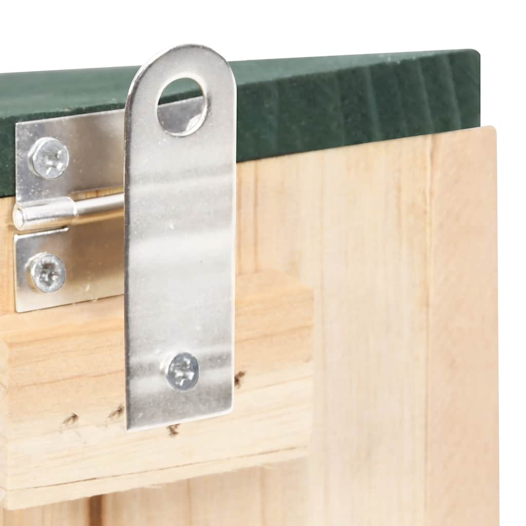 HKM-7795645 Wooden Squirrel Feeders Set of 4, Fir Wood with Hinged Roof and PVC Panel