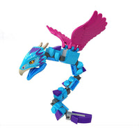 HKM-779667 Animal Building Blocks Set - Thunderbird, Snake, Spider, Rhino Puzzles for Kids (0-38 Pieces)