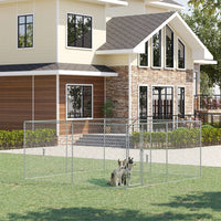 HKM-7797693 Large Outdoor Dog Kennel with Heavy-Duty Steel, 6ft High Enclosure for Comfort and Security
