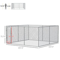 HKM-7797693 Large Outdoor Dog Kennel with Heavy-Duty Steel, 6ft High Enclosure for Comfort and Security