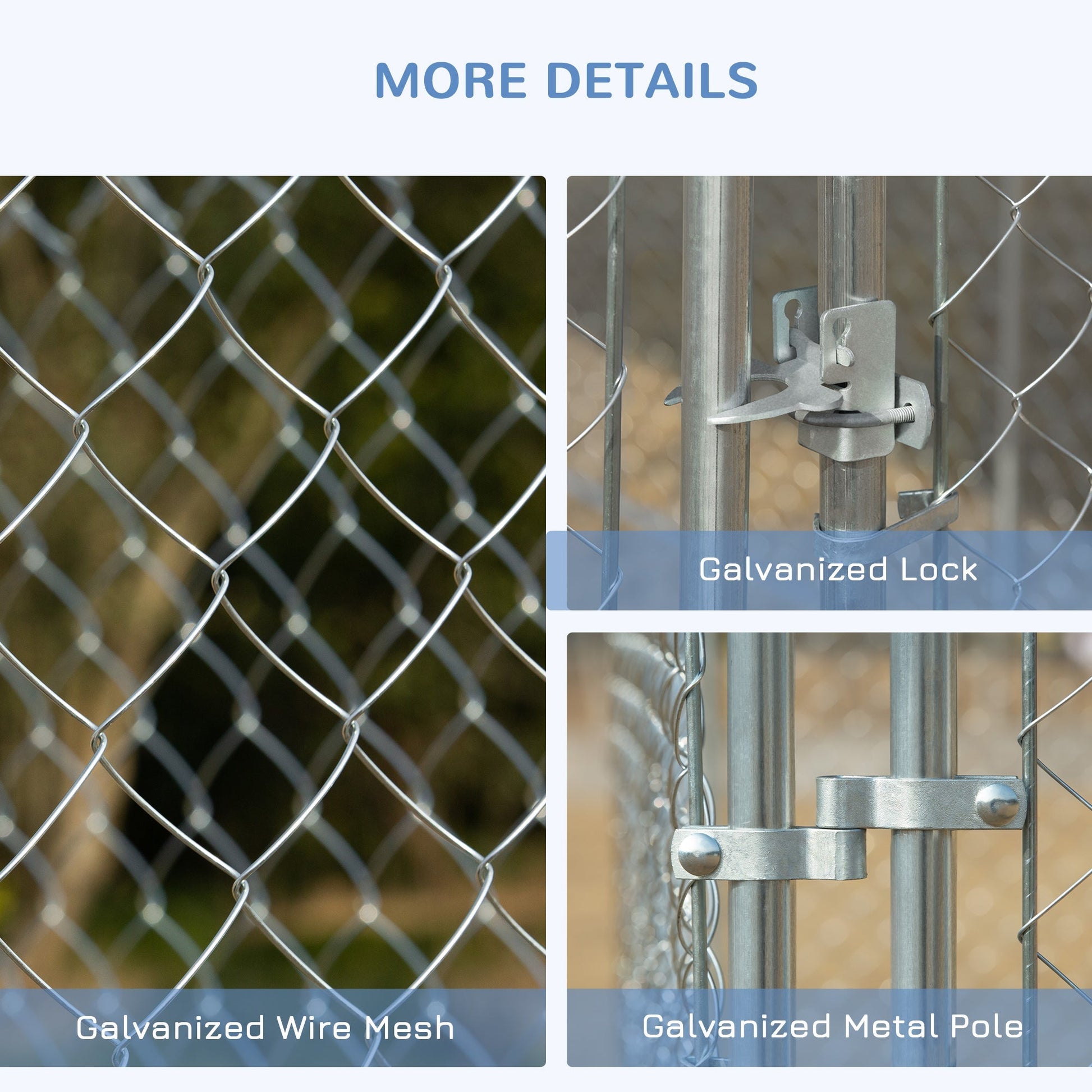 HKM-7797693 Large Outdoor Dog Kennel with Heavy-Duty Steel, 6ft High Enclosure for Comfort and Security