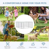 HKM-7797693 Large Outdoor Dog Kennel with Heavy-Duty Steel, 6ft High Enclosure for Comfort and Security