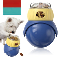 HKM-7797821 Owl-Shaped Self-Service Food Dispensing Puzzle Toy for Cats - Morandi Yellow and Blue