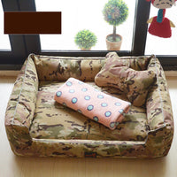 HKM-7798077 Kennel Bed with Bite-Proof Material for Medium to Large Dogs - Includes Nest, Bone Pillow, and Blanket