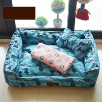 HKM-7798077 Kennel Bed with Bite-Proof Material for Medium to Large Dogs - Includes Nest, Bone Pillow, and Blanket