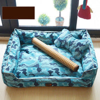 HKM-7798077 Kennel Bed with Bite-Proof Material for Medium to Large Dogs - Includes Nest, Bone Pillow, and Blanket
