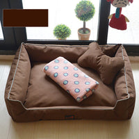 HKM-7798077 Kennel Bed with Bite-Proof Material for Medium to Large Dogs - Includes Nest, Bone Pillow, and Blanket