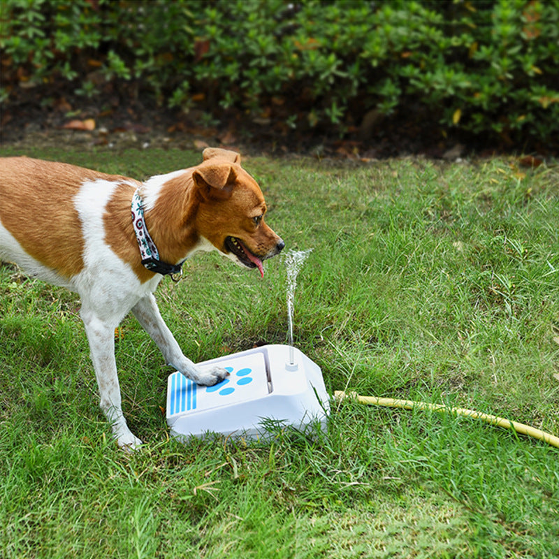 HKM-7799869 Automatic Dog Drinking Fountain - White and Blue, Iron and PVC Material, 2.06 kg