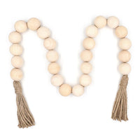 HKM-780051 Large Black and Natural Wood Bead Garland with 4cm Diameter Beads for Home Décor