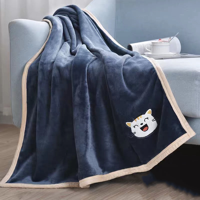 HKM-7800637 Thick Warm Flannel Pet Quilt Blanket for Fall & Winter - 100x120cm & 100x70cm