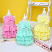 HKM-7801405 Candy Layered Skirt Dress for Small Dogs - Available in Rose Red, Yellow, and Water Green