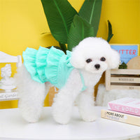 HKM-7801405 Candy Layered Skirt Dress for Small Dogs - Available in Rose Red, Yellow, and Water Green
