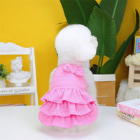 HKM-7801405 Candy Layered Skirt Dress for Small Dogs - Available in Rose Red, Yellow, and Water Green