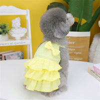 HKM-7801405 Candy Layered Skirt Dress for Small Dogs - Available in Rose Red, Yellow, and Water Green