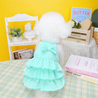 HKM-7801405 Candy Layered Skirt Dress for Small Dogs - Available in Rose Red, Yellow, and Water Green