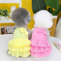 HKM-7801405 Candy Layered Skirt Dress for Small Dogs - Available in Rose Red, Yellow, and Water Green