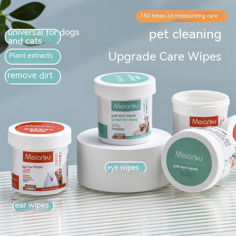 HKM-7801661 Pet Eye and Ear Cleaning Wipes - 150 Count for Gentle Tear and Wax Removal