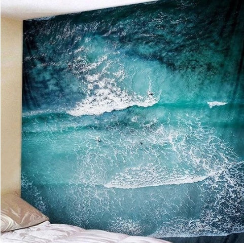 HKM-780179 Calm Waves Printed Tapestry - 100% Polyester Wall Art Decor