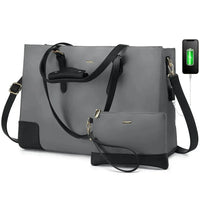 HKM-780179 Elegant Ladies' 2-Piece Tote Bag Set with Large Capacity for 15.6-Inch Laptops and Daily Essentials