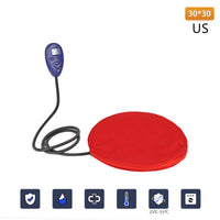 HKM-7803837 Constant Temperature Heating Pad for Cats - Soft Sheared Flannel Cushion, 30cm x 30cm, 12-15 Watts, Available in Red and Brown