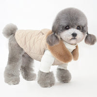 HKM-7804221 Cotton Pet Vest with Fur Collar in Gray and Pink Options for Winter Warmth