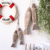 HKM-780435 Creative Mediterranean Retro Wall Hanging Ornaments - Pine Carved Fish, Insects, Birds & Beasts